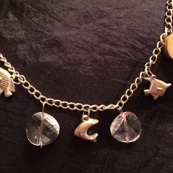 Silver and Gold Fish Charm Necklace