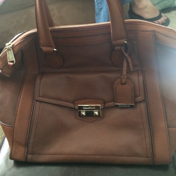ColeHaan brown and gold bag