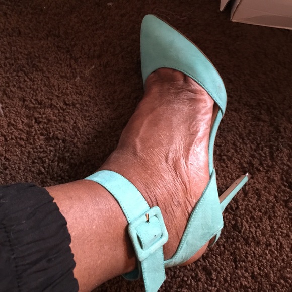Mint green sling back