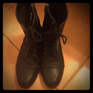 Black combat boots