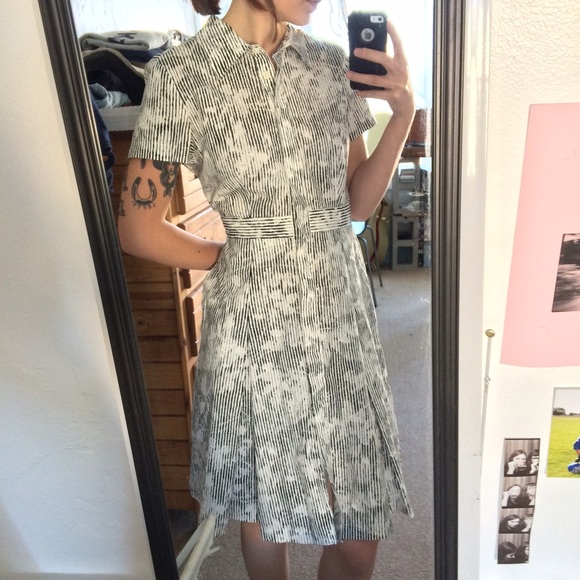 Black & White Printed Dress - Vintage!