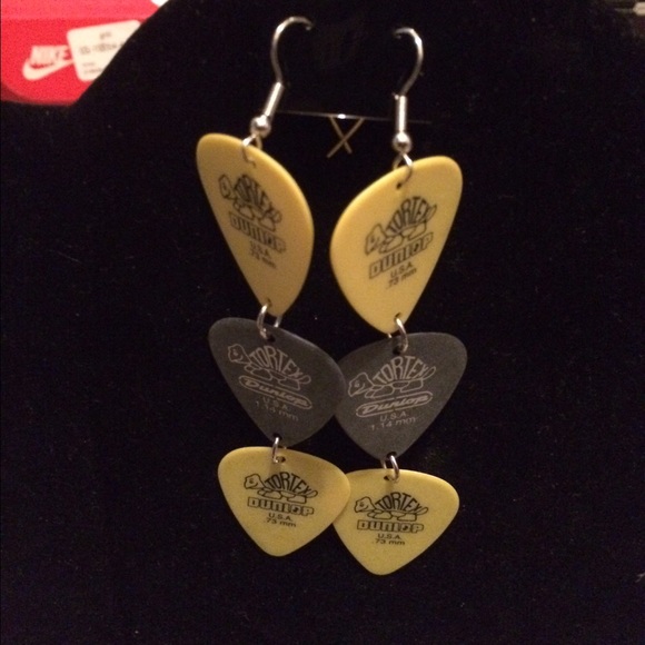 Guitar pick earrings