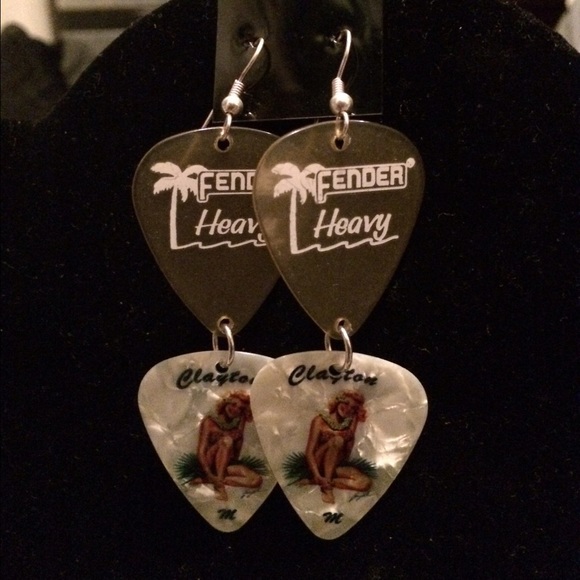 Guitar pick earrings