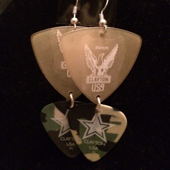 Guitar pick earrings