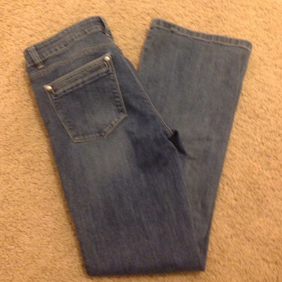 White House black market skinny flare jeans