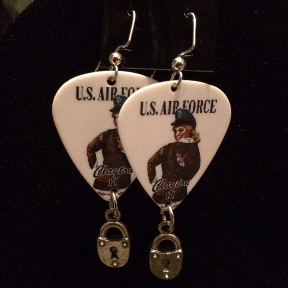 Guitar pick earrings