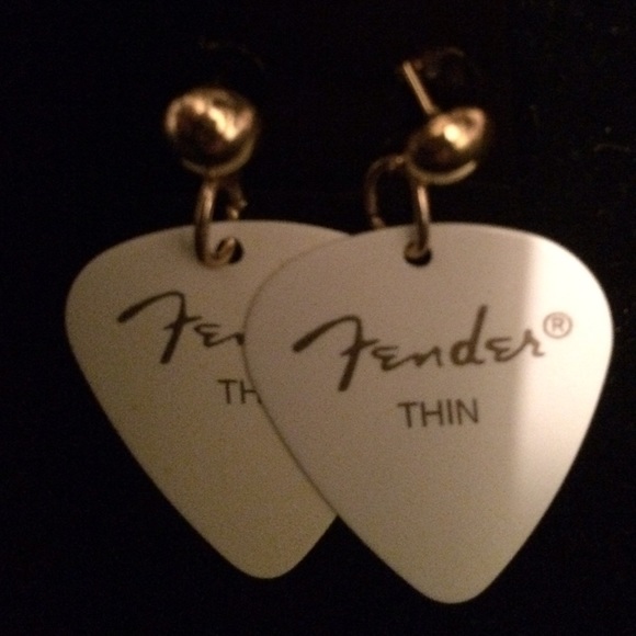 Guitar pick earrings