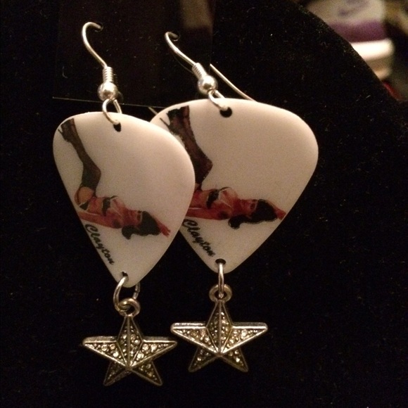 Guitar pick earrings