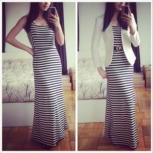 Max and Riley Striped Maxi Dress
