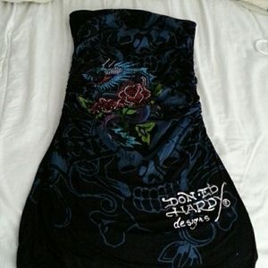 Ed Hardy strapless dress size L