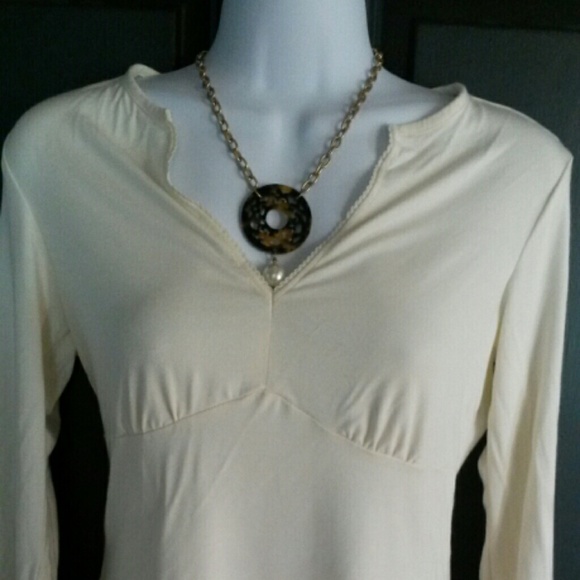 Off white Nanette Lepore 3/4 sleeve shirt - Picture 2 of 2