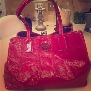 COACH patent leather red purse