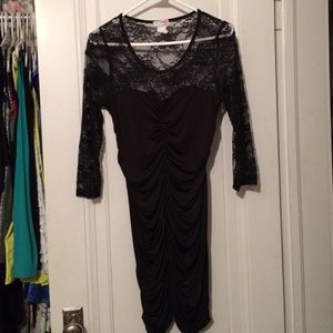 Low back black dress