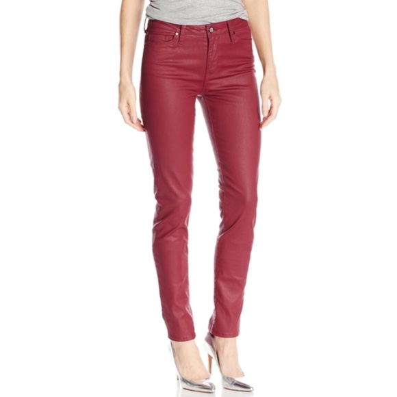 Calvin Klein Ultimate Skinny Coated Jeans, Burgundy,  Size: 28