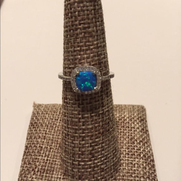 Jewelry - Blue Lab Opal Sterling Silver with CZ