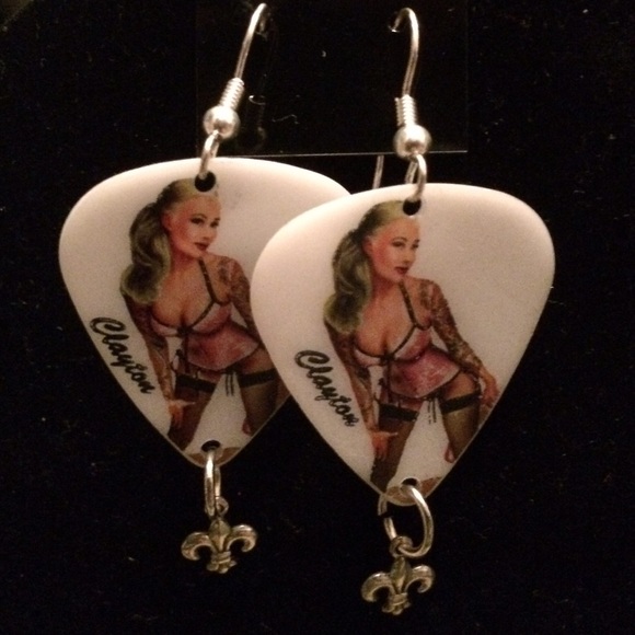 Guitar pick earrings