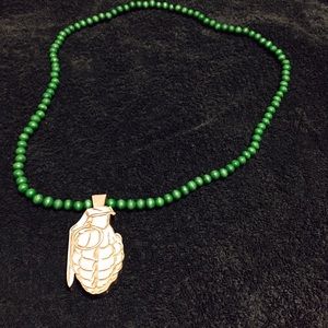 GOOD WOOD Green Beaded Grenade