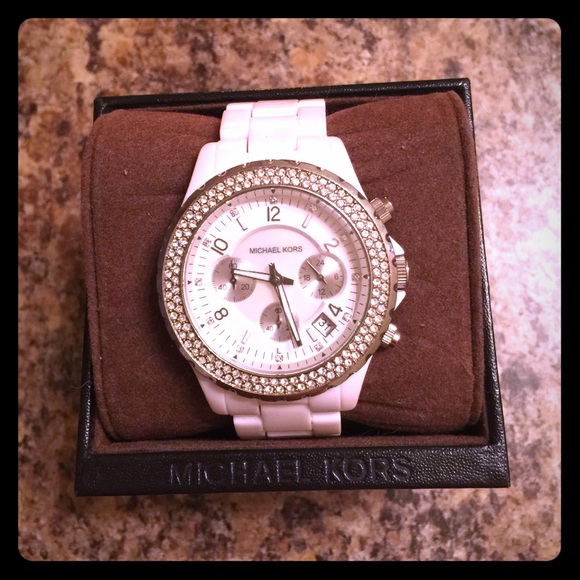 White Michael kors watch