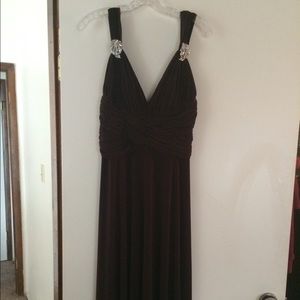 Jersey V-neck gown