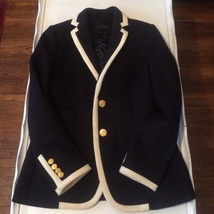 J Crew Tipped hacking jacket in Navy