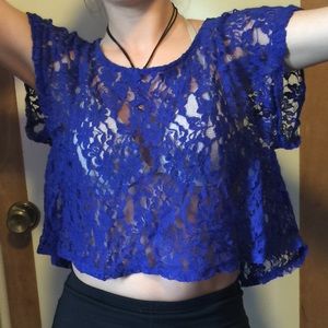 Blue lace Aeropostale crop top