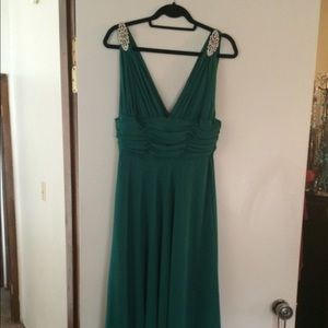 Formal emerald green full length gown