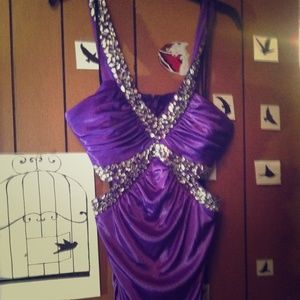Purple/pink cutout prom dress