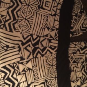 Beige and Black Patterned Palazzo Pants