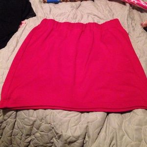 Red mini skirt