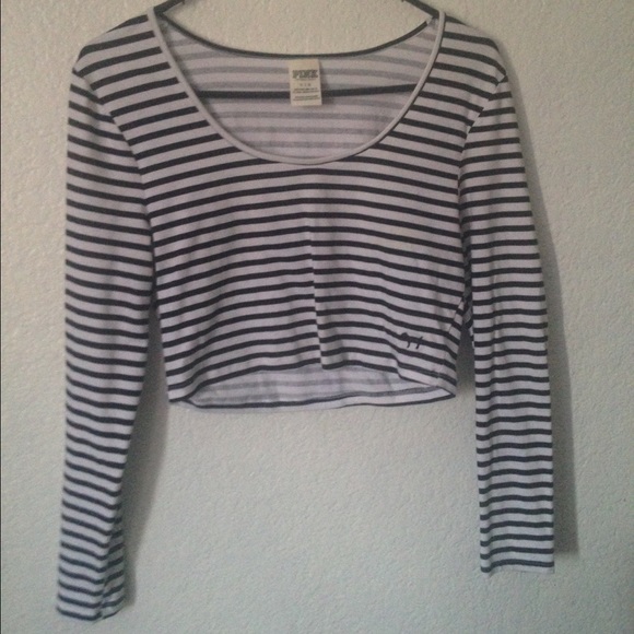 PINK black and white crop top