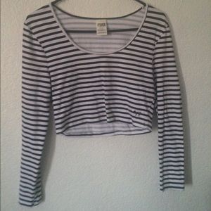 PINK black and white crop top