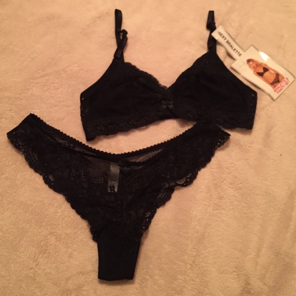 {lingerie} black lace set