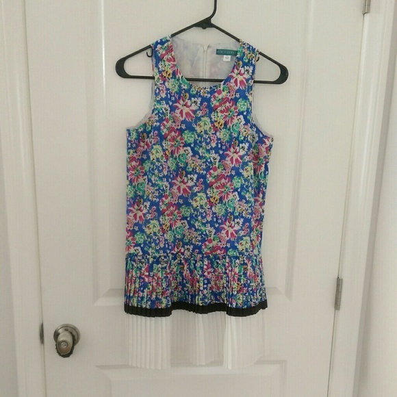 Pim + Larkin floral pleated shift dress