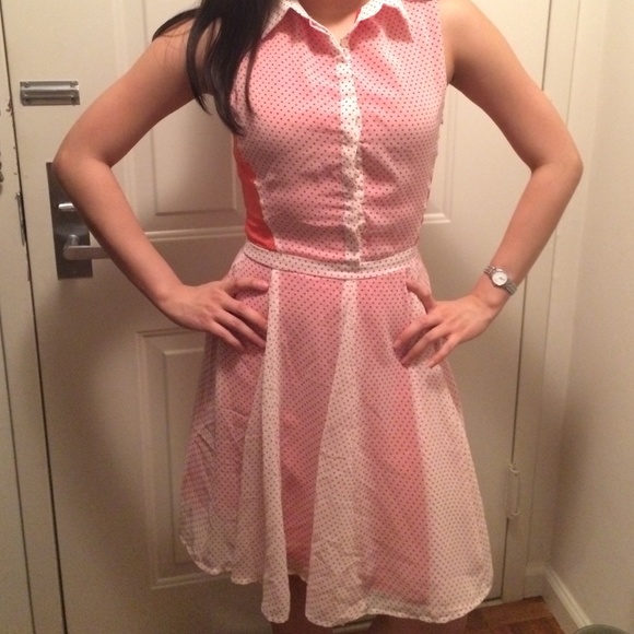 Polkadot double tone shirt dress