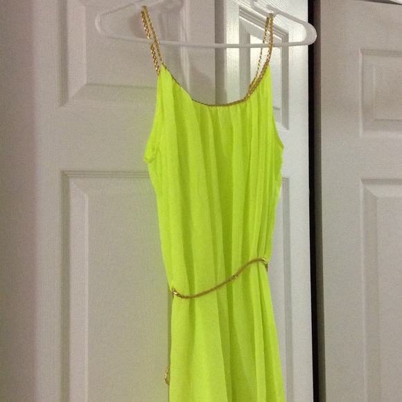 Neon yellow long dress - Picture 2 of 4