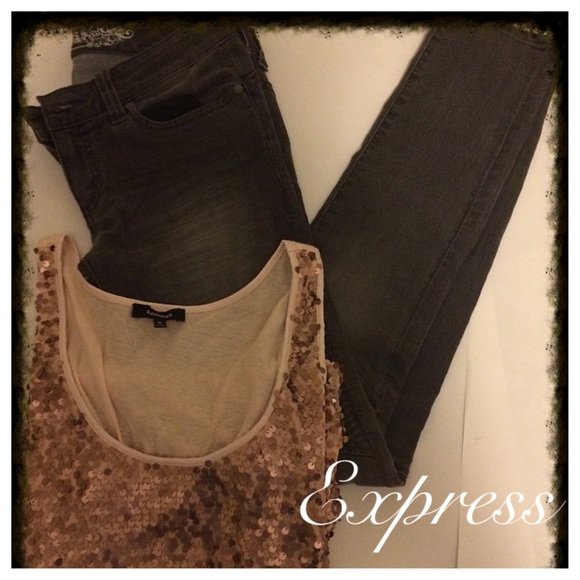 Express sequin tank top