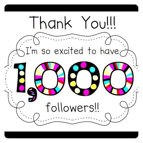 Yay I'm so excited to have 1000 followers!!!