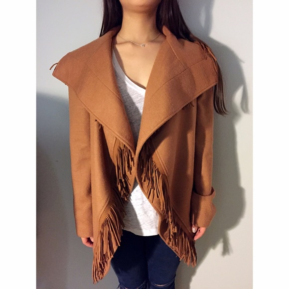 Brown wool tassel jacket