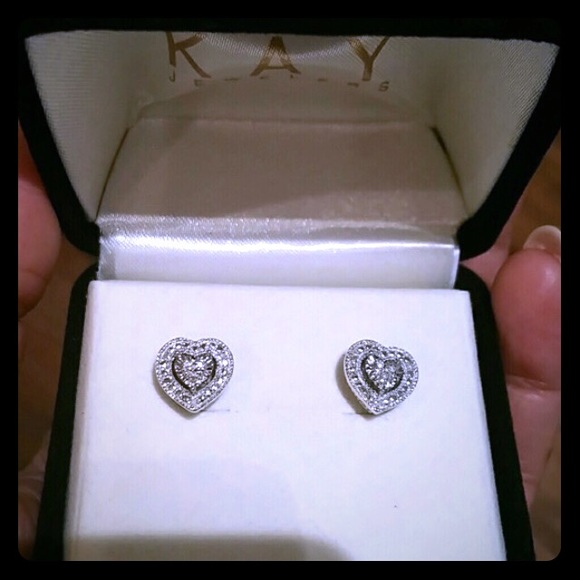 ON HOLD!!!Kay Jewelers Sterling Silver Diamond Ear