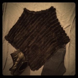 Black fur shawl
