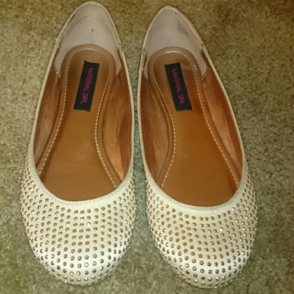 Material Girl Gold Studded Ballet Flats