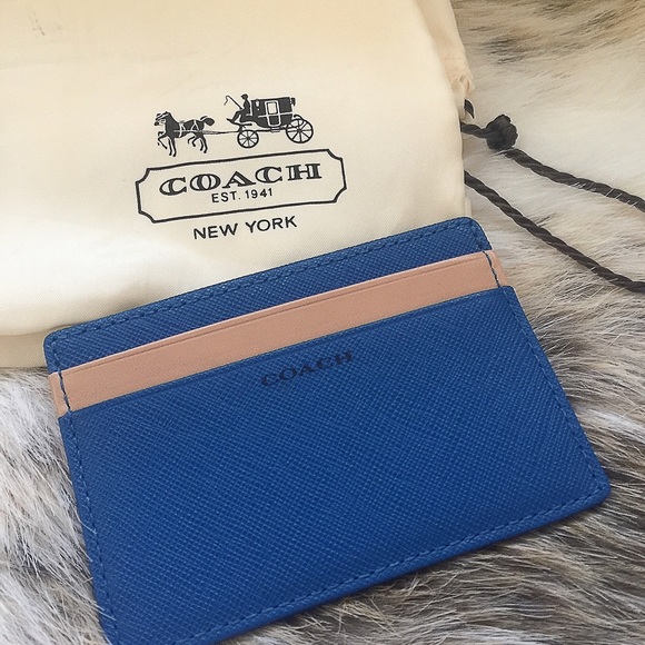New Coach turquoise card holder