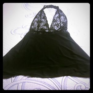 Lace and mesh nighty