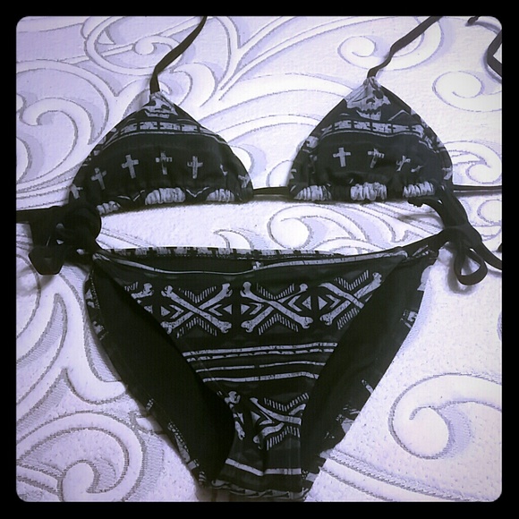 Very cute black and grey swimsuit