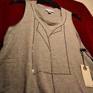 3.1 PHILLIP LIM Target Gray Sparkle Tank Top