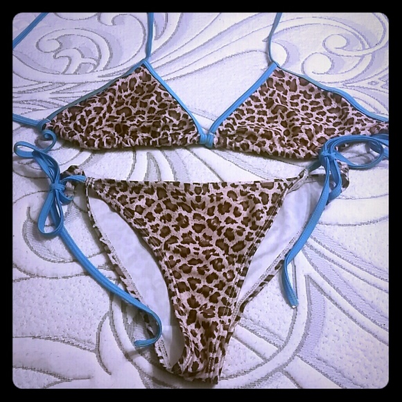 Cheetah print Brazilian style bikini