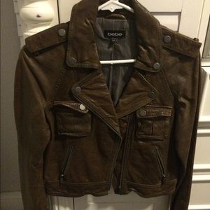 BeBe Brown Leather Jacket