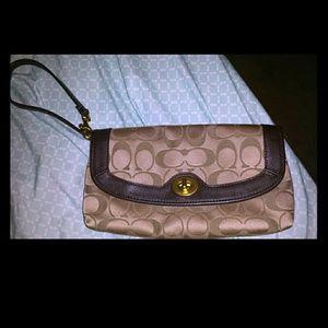 Authentic large coach wristlet