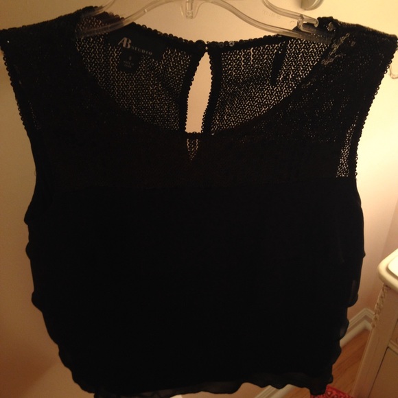 AB Studio Black Flutter Blouse w/ Sequins - Picture 3 of 3