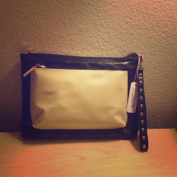 Clutch black and beige